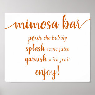 Fall Baby Shower   Burnt Orange Momosa Bar Sign