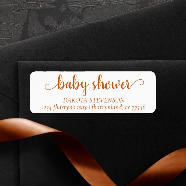 Fall Baby Shower | Burnt Orange Return Address Label (Creator Uploaded)