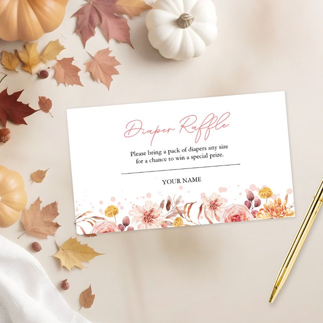 Fall Baby Shower Diaper Raffle Enclosure Card (Creator Uploaded)