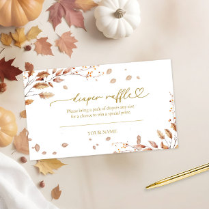 Fall Baby Shower Diaper Raffle Enclosure Card