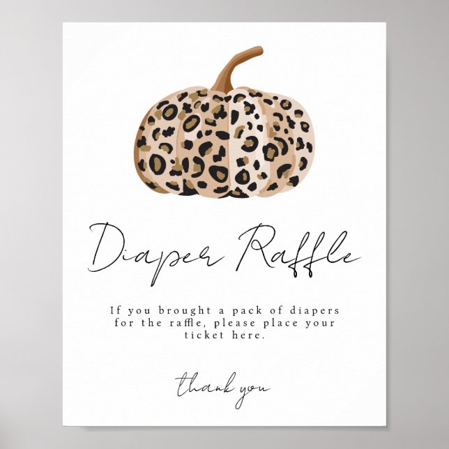 Fall Baby Shower Diaper Raffle Poster (Front)