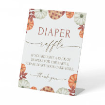 Fall Baby Shower Diaper Raffle Sign
