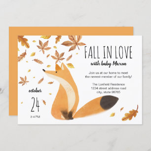 Fall Baby Shower // Fall in love with Baby // Fox Invitation