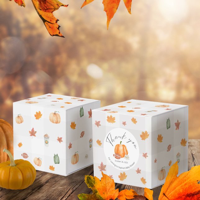 Fall Baby Shower, Gender Neutral, Pumpkin Favour Box (Creator Uploaded)