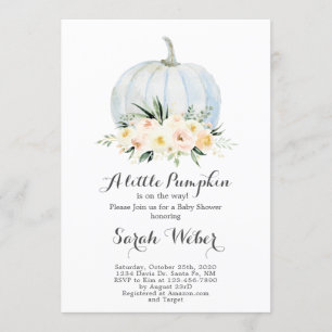 Fall baby shower girl pumpkin invitation
