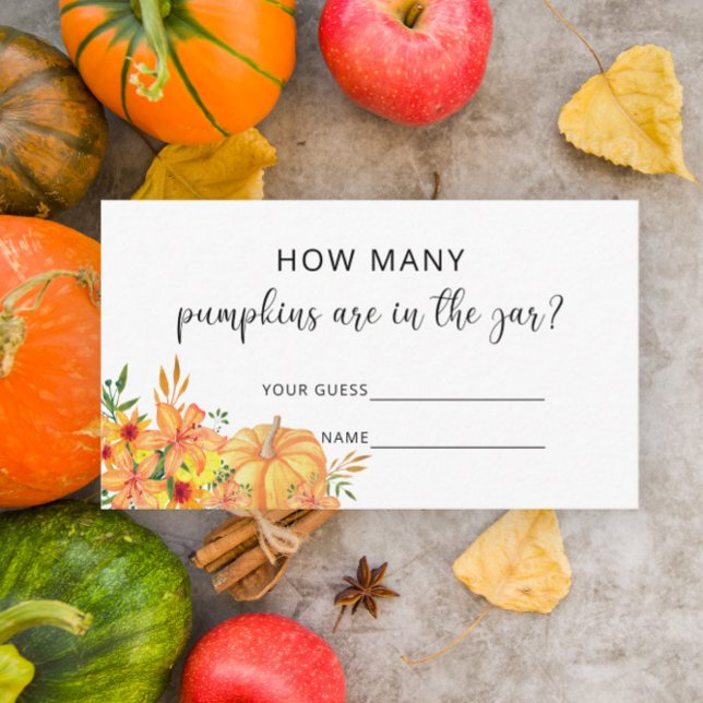 Fall Baby shower Guess how many pumpkins Enclosure Card (Creator Uploaded)
