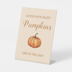 Fall Baby Shower Guess How Many Pumpkins  Pedestal Sign