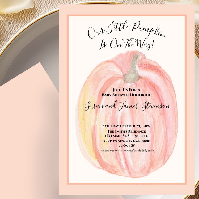 Fall Baby Shower Invitation Orange Little Pumpkin  (Creator Uploaded)