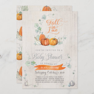 Fall Baby Shower Invitations - Autumn Pumpkins