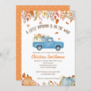 Fall Baby Shower Invitations For A Boy