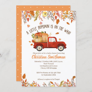 Fall Baby Shower Invitations Little Pumpkin