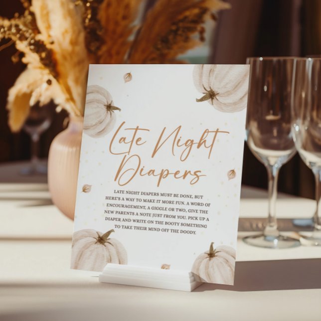 Fall Baby Shower Late Night Diapers Sign (Creator Uploaded)