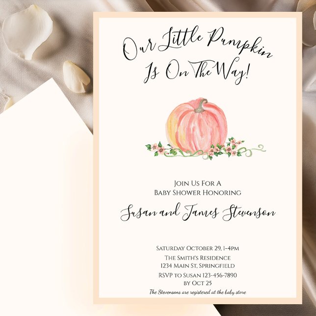 Fall Baby Shower Little Pumpkin Themed Invitation (Creator Uploaded)