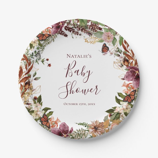 Fall Baby Shower Paper Plate (Front)