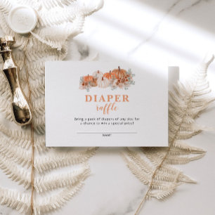 Fall Baby Shower Pumpkin Baby Shower Diaper Raffle Enclosure Card