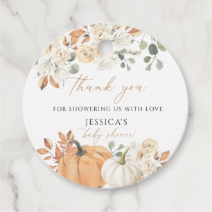 Fall baby shower square favour tag , Thank you tag