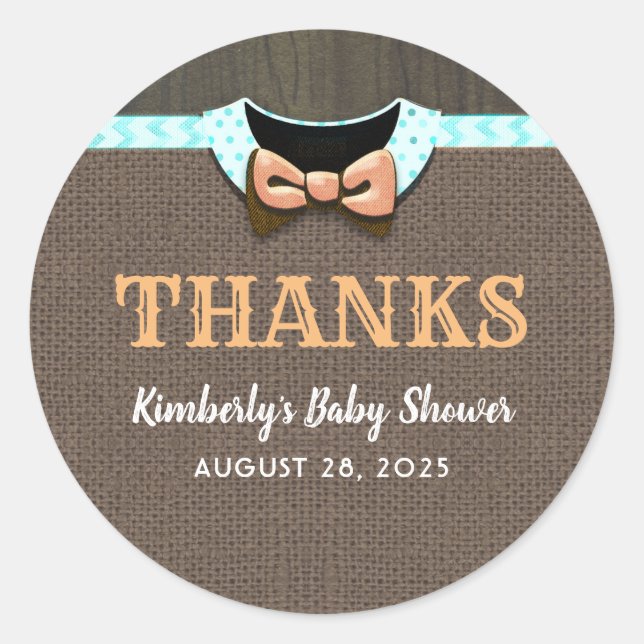 Fall Baby Shower Thanks Classic Round Sticker (Front)