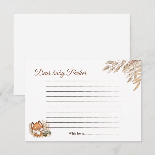 Fall Baby Shower Time Capsule Card (Front/Back)
