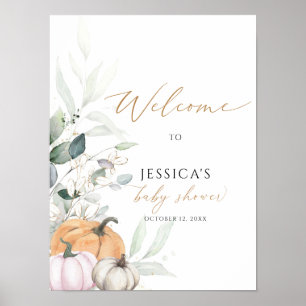 Fall baby shower welcome sign, little pumpkin sign