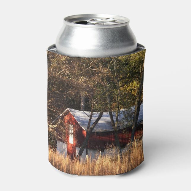 Fall Barn in Central Maryland Can Cooler (Can Front)
