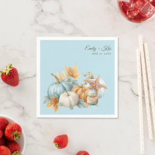 Fall Beach Wedding Pumpkin Napkin
