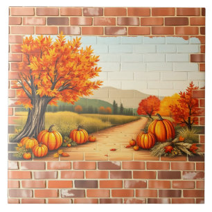 Fall Beautiful Modern Happy Thanksgiving Ceramic Tile