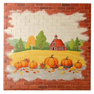 Fall Beautiful Trendy Happy Thanksgiving Ceramic Tile