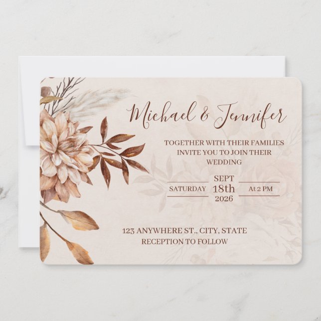 Fall Beauty Wedding Invitations  (Front)