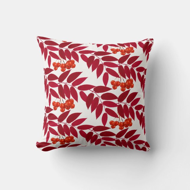 Fall Berries Throw Pillow (Front)