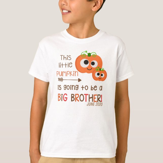 Fall big brother to be shirt - pumpkin big brother (Front)