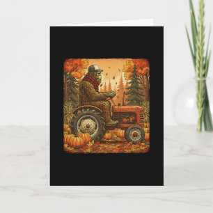 Fall Bigfoot Sasquatch Thanksgiving Autumn Farmer Card