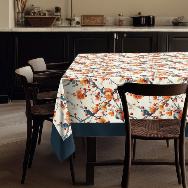 Fall Birds and Blooms Tablecloth for Cosy Autumn (Fall Birds and Blooms Tablecloth for Cozy Autumn)