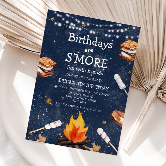  Fall Birthday are S'mores Fun Campfire  Invitation (Creator Uploaded)