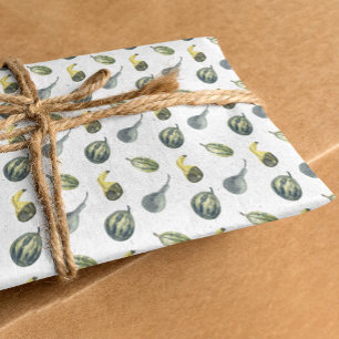 Fall Birthday Autumn Party Green Pumpkins Tissue Paper