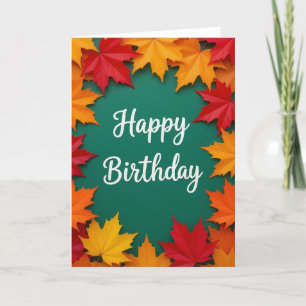 Fall Birthday Card, Fall Birthday, Autumn Card
