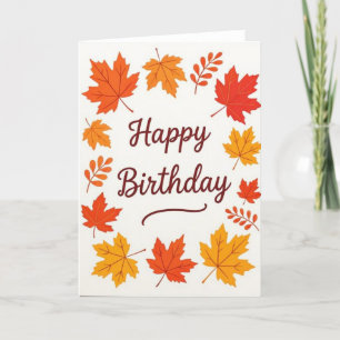 Fall Birthday Card, Fall Birthday, Autumn Card