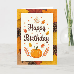 Fall Birthday Card, Fall Birthday, Autumn Card, Holiday Card