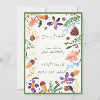 Fall Birthday Party Invitation
