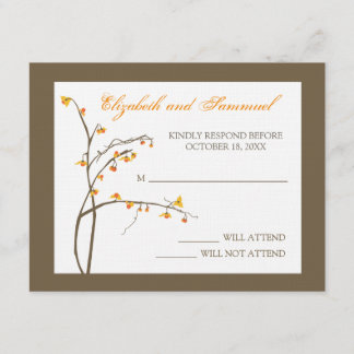 Fall Bittersweet Wedding RSVP Card