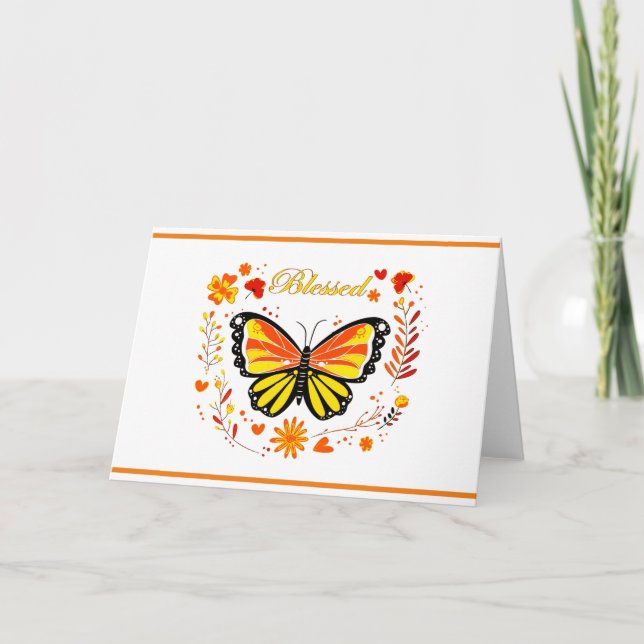 Fall blessed butterfly card (Front)