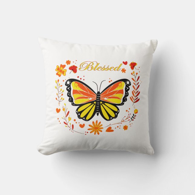 Fall blessed butterfly cushion (Front)