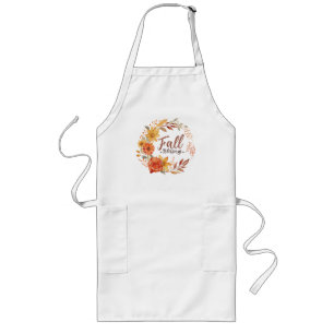 Fall Blessings – Autumn Leaves & Floral Wreath Long Apron
