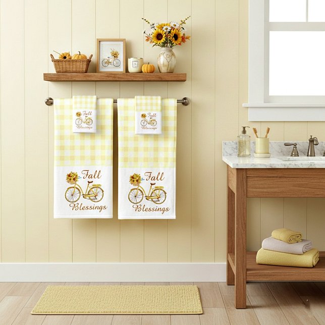 Fall blessings bicycle bath towel set (Creator Uploaded)