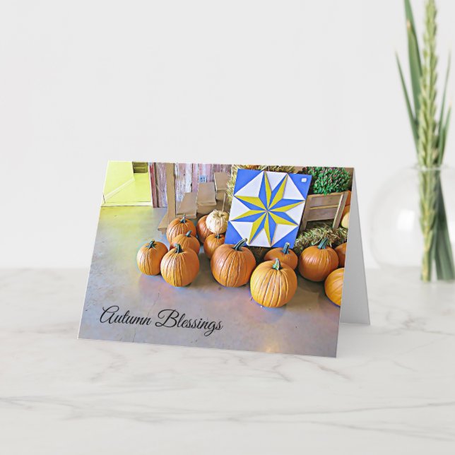 Fall Blessings Fall Pumpkins Display Card (Front)