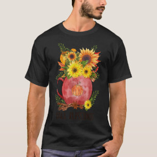 Fall Blessings Pumpkin Sunflower Vintage Autumn Fa T-Shirt