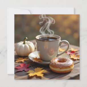 Fall Blessings, Warm Coffee and a Doughnut Card