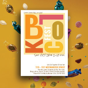 Fall Block Fest Retro Type Neighbourhood Event Invitation