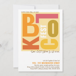 Fall Block Fest Retro Type Neighbourhood Event Invitation