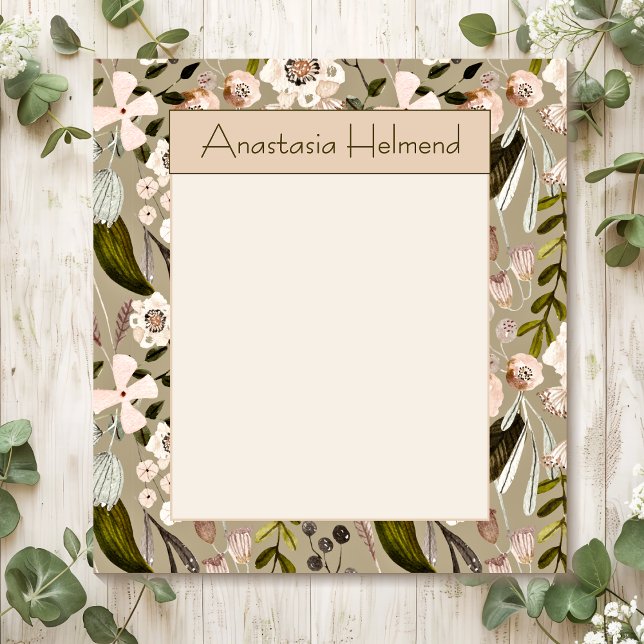 Fall Blooms Vanilla Taupe Small Notepad (Creator Uploaded)