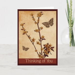 Fall Blossoms & Butterflies Thinking Of You Card